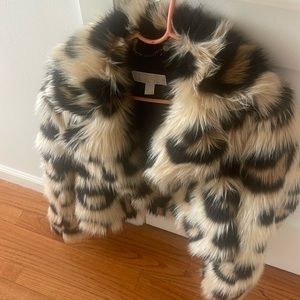 Michael Kors leopard crop faux fur sold out jacket